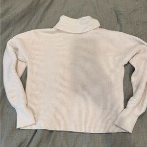 Francesca's Collections Cream Waffle Knit Turtleneck Sweater